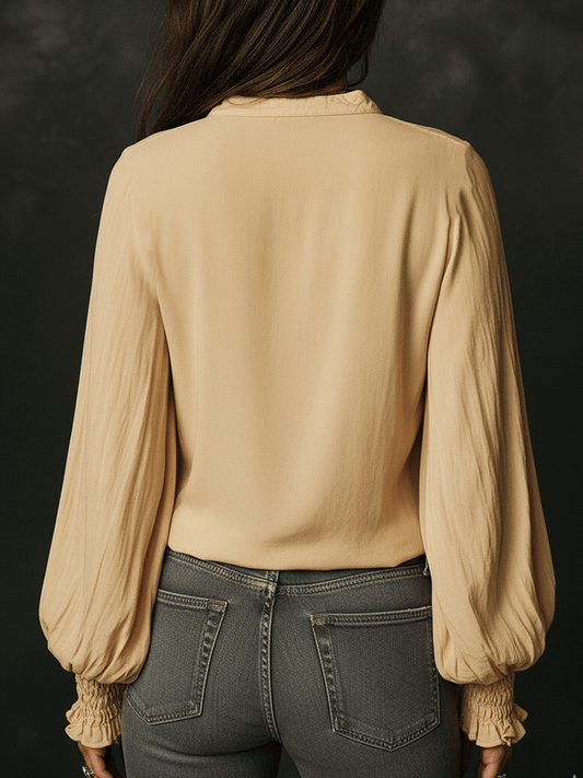 Camicia gialla in cotone ricamata – dettaglio 2