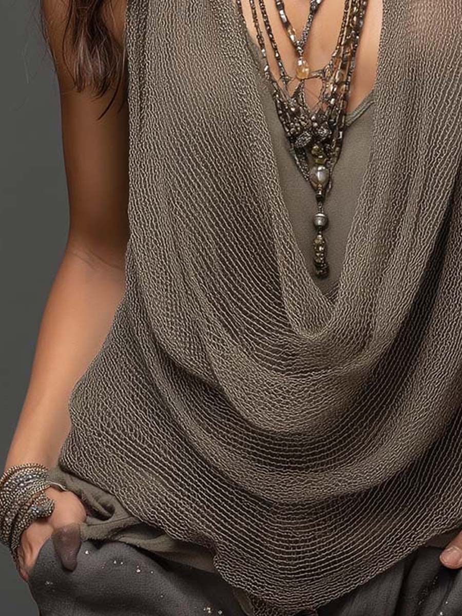 Top halter in maglia a rete – vista d'insieme