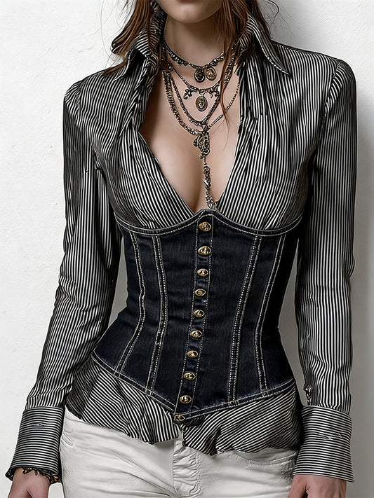 Blusa corsetto nera – look indossato