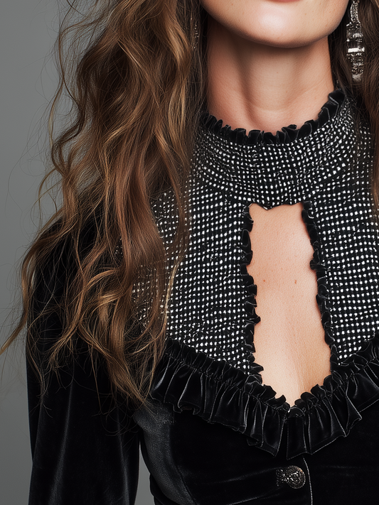 Camicetta nera in velluto – look completo