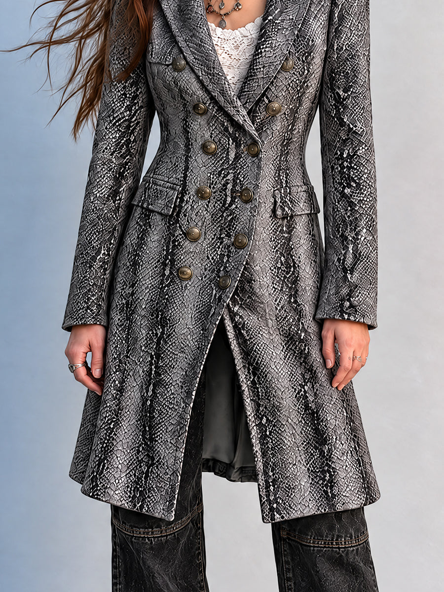 Trench lungo nero con cintura – dettaglio