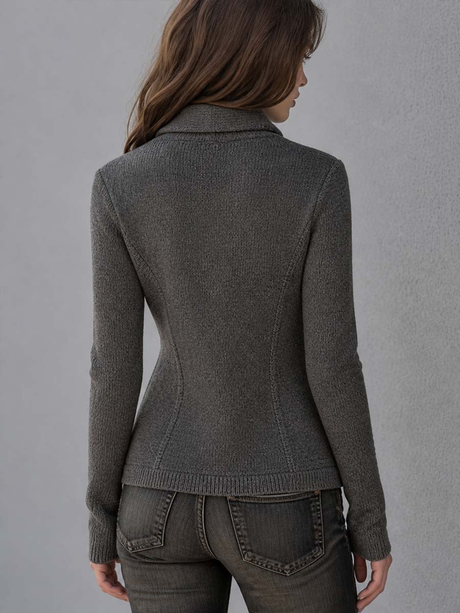 Cardigan asimmetrico in maglia – vista 3