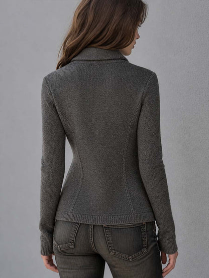 Cardigan asimmetrico in maglia – vista 3