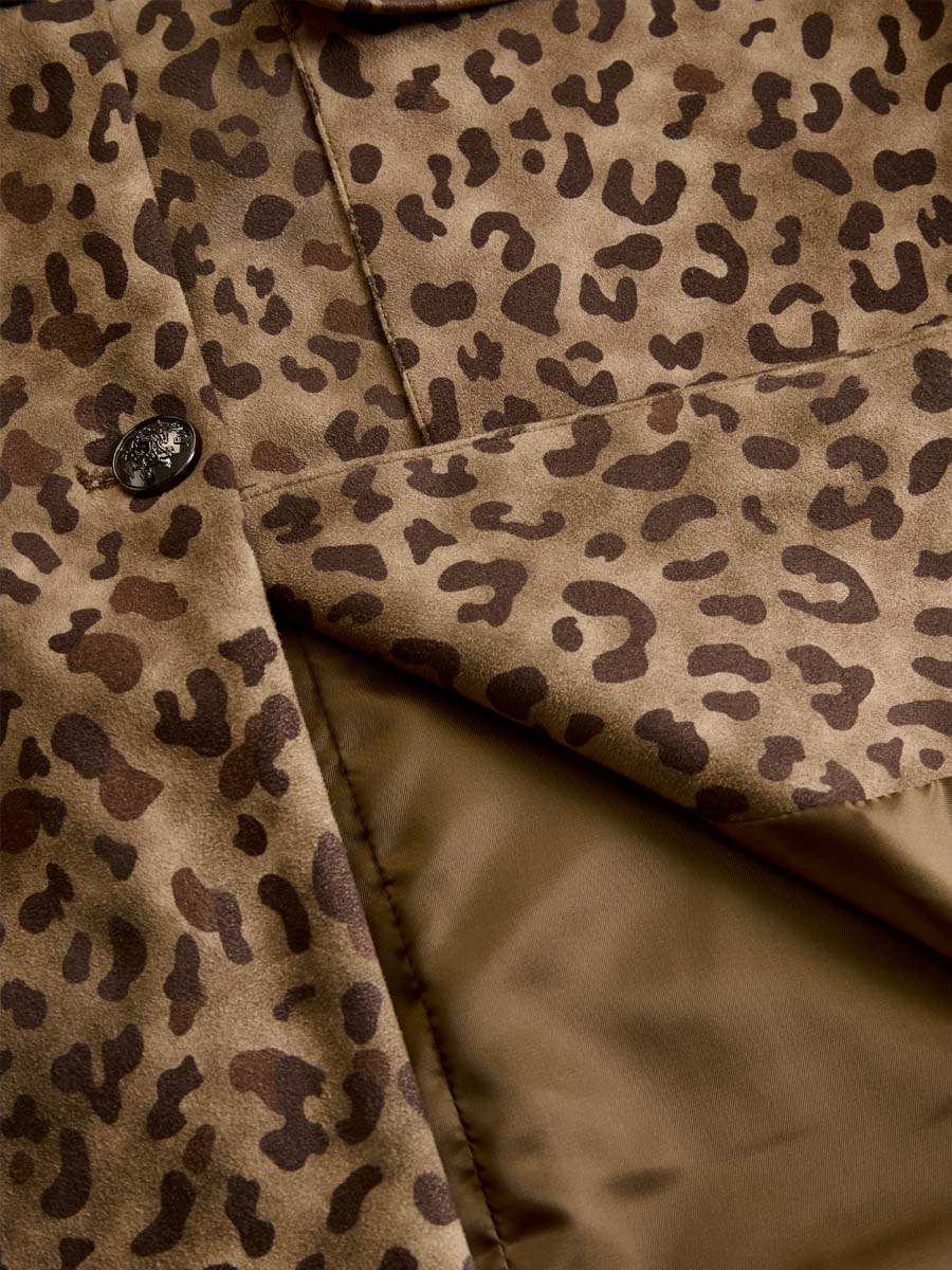 Giacca in camoscio leopardato marrone – dettaglio 2
