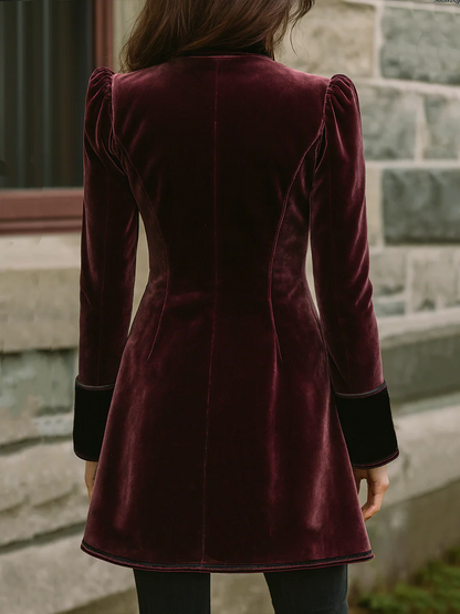 Cappotto in velluto rosso ricamato – dettaglio 2