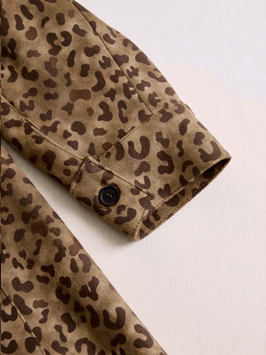 Giacca in camoscio leopardato marrone – dettaglio 8