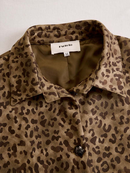 Giacca in camoscio leopardato marrone – dettaglio 4