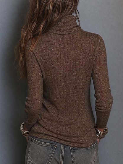 Top boho marrone in maglia – vista 4