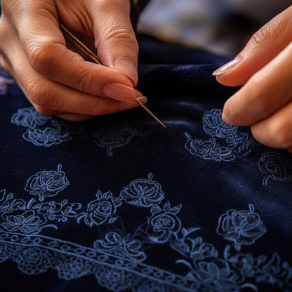 Vestito mini in velluto blu notte – look completo