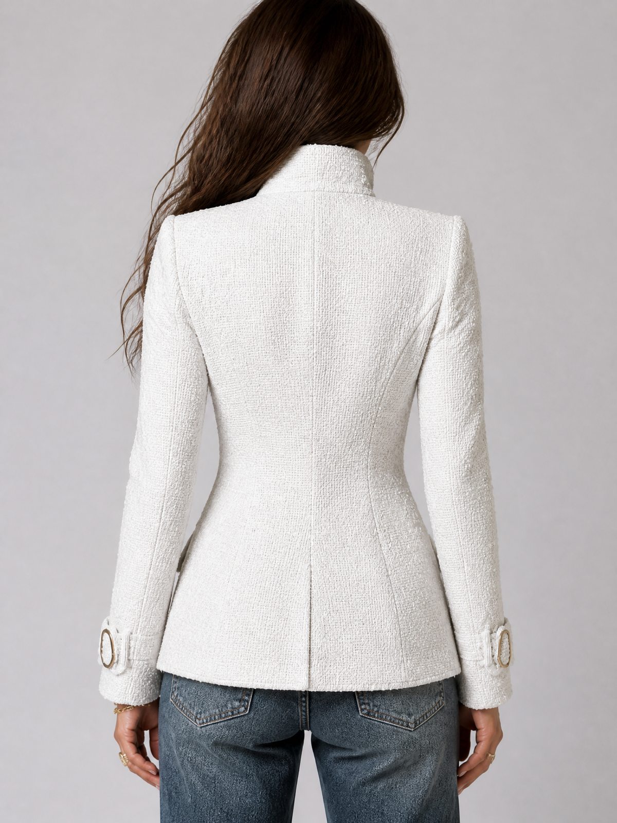 Blazer militare bianco avorio – look completo