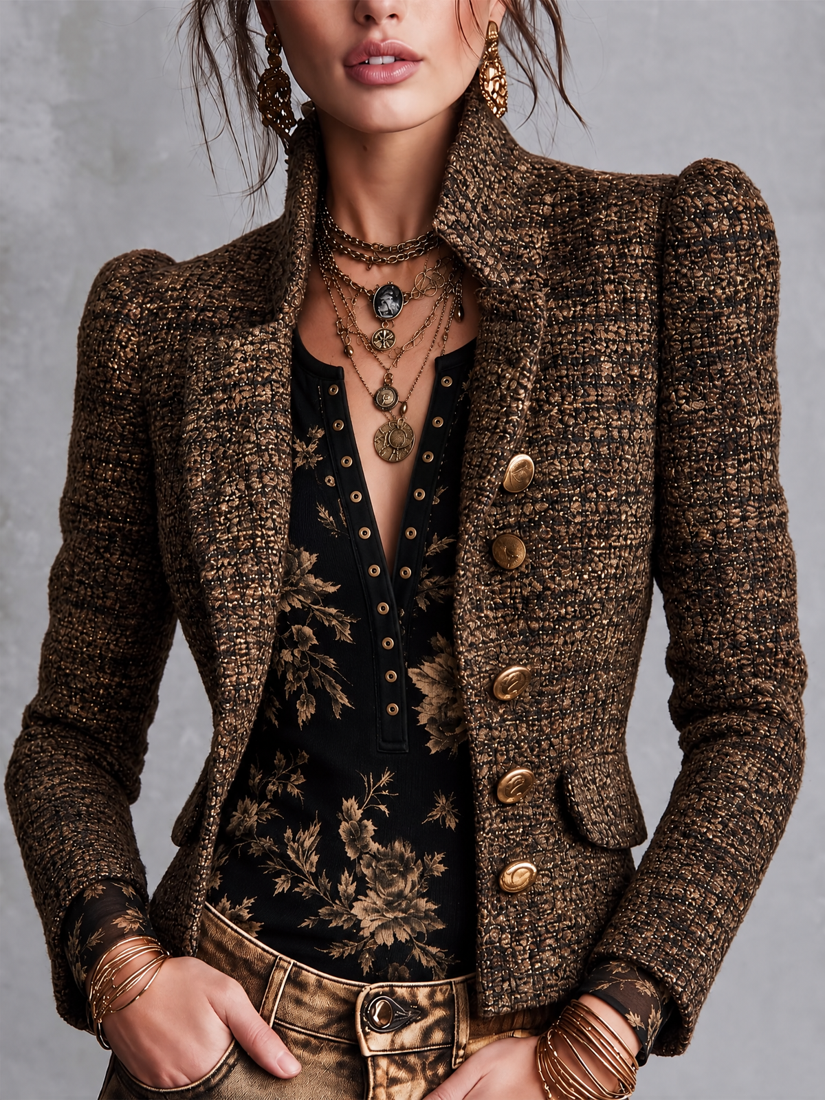 Blusa boho a fiori in rete – vista 5