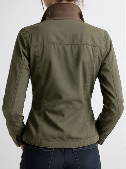 Giacca cargo verde oliva con tasche utility – dettaglio 6