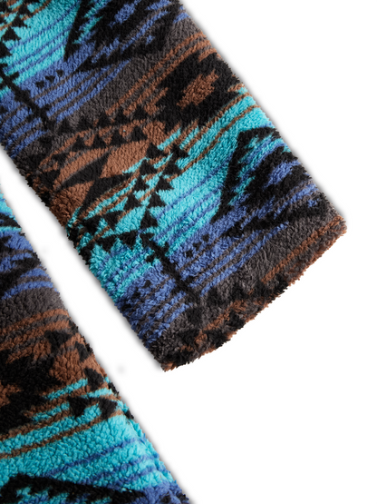 Cappotto lungo in lana blu – dettaglio del tessuto