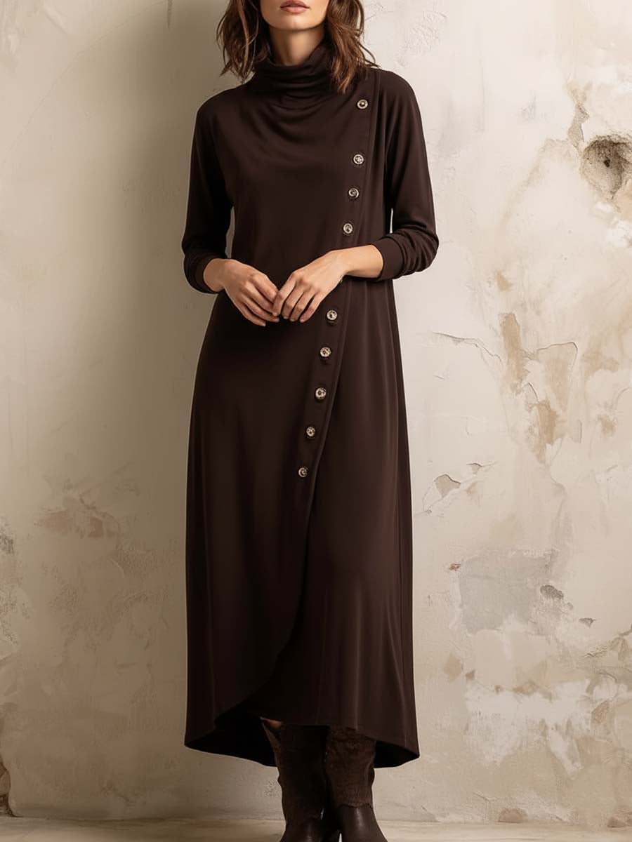 Vestito midi boho marrone – dettaglio 3