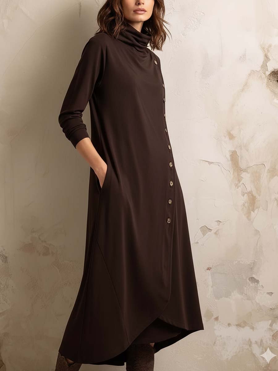 Vestito midi boho marrone – dettaglio 4