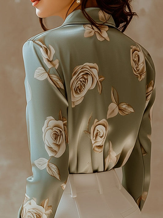 Camicia in raso verde chiaro – dettaglio
