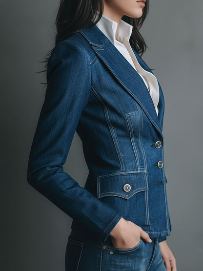 Giacca di jeans blu – dettaglio 4