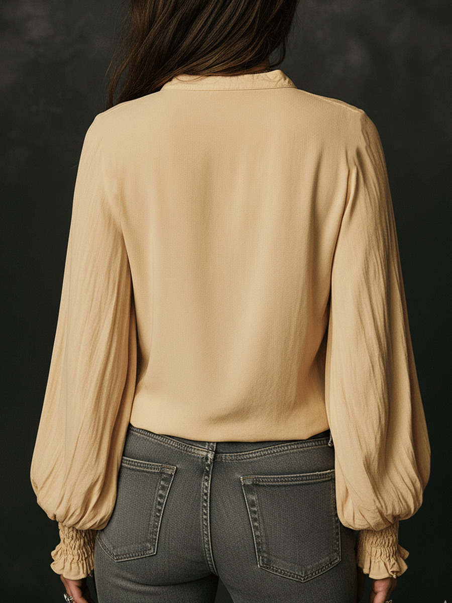 Camicia gialla in cotone ricamata – dettaglio 2