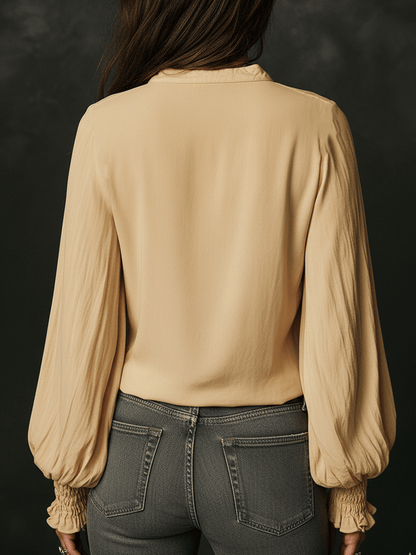 Camicia gialla in cotone ricamata – dettaglio 2