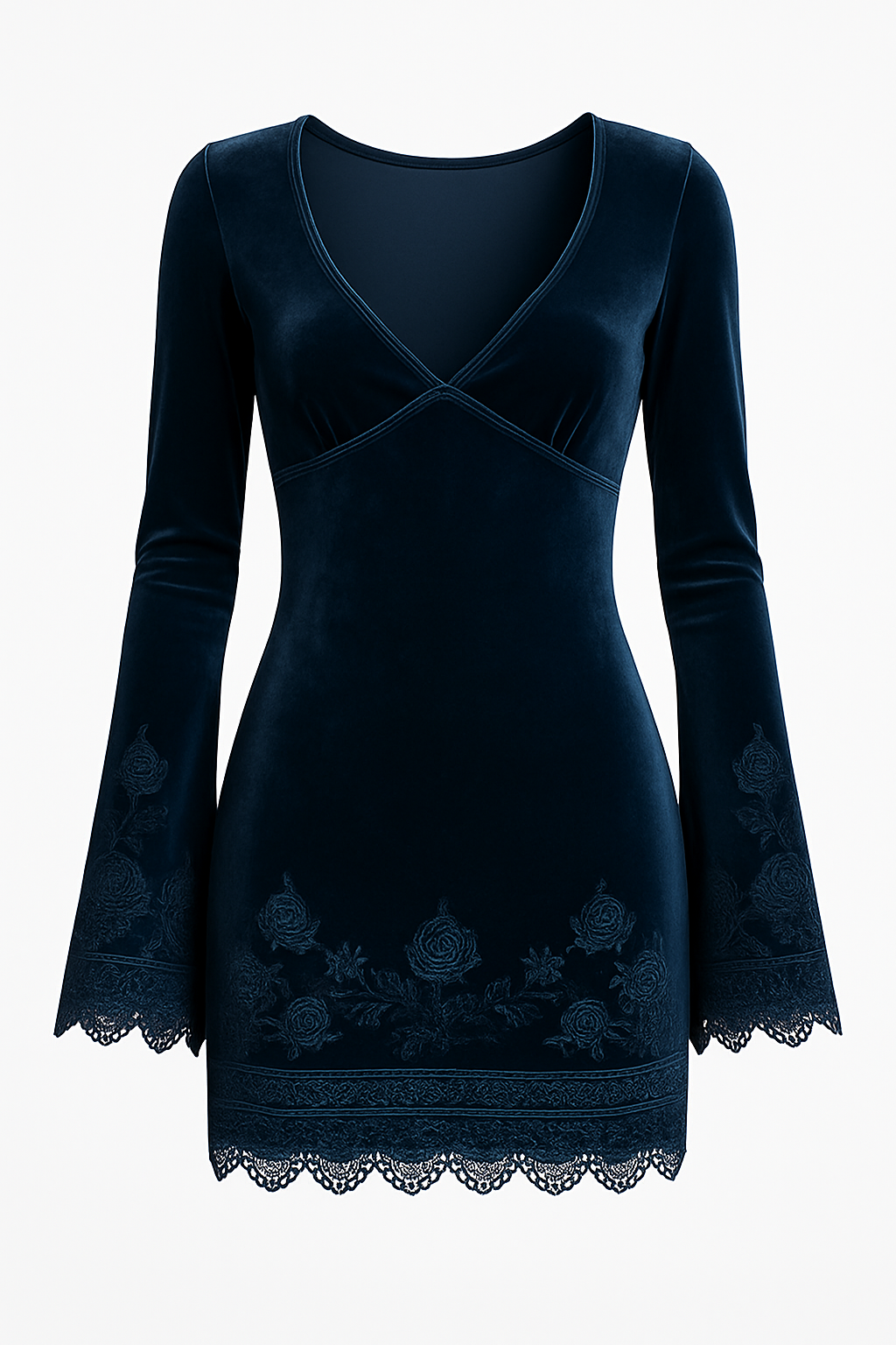 Vestito mini in velluto blu notte – vista posteriore