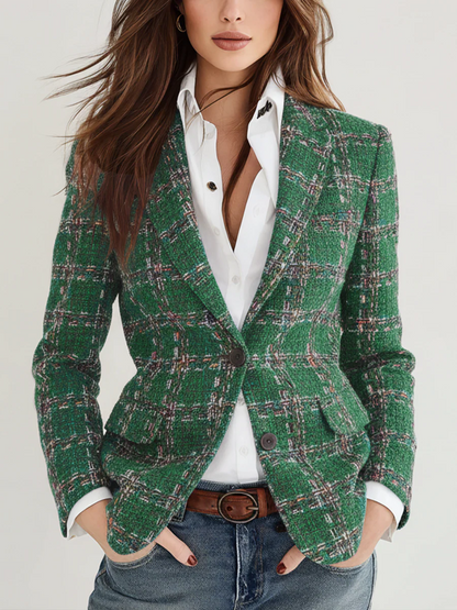 Blazer a quadri verde – vista frontale