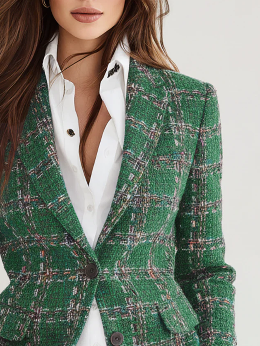 Blazer a quadri verde – vista laterale