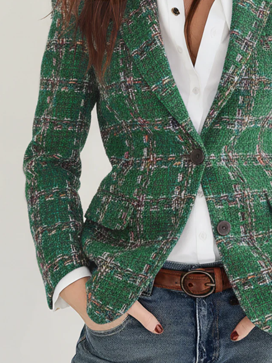 Blazer a quadri verde – vista posteriore