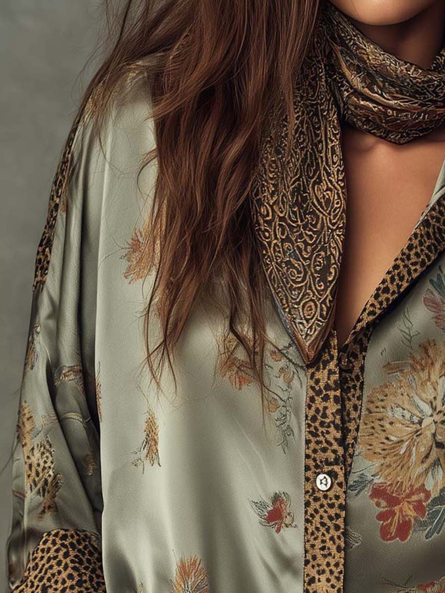 Camicia in raso verde salvia – dettaglio del tessuto