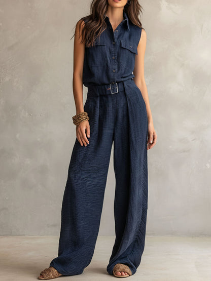 Tuta utility boho con cintura – in movimento