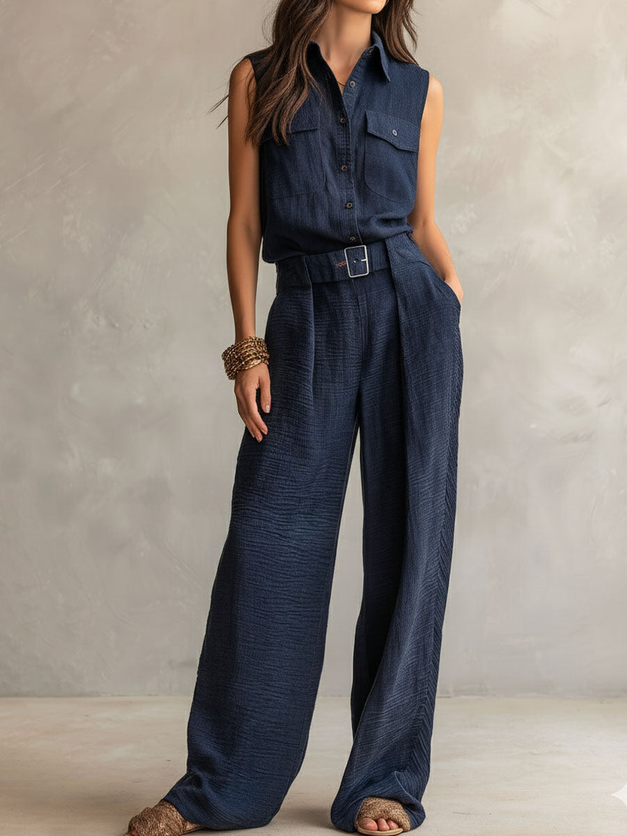 Tuta utility boho con cintura – vista d'insieme