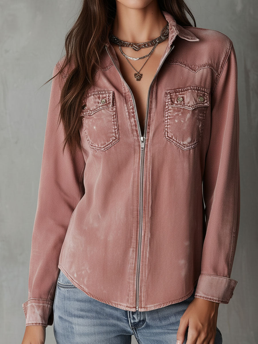Camicia di jeans rosa antico – dettaglio 6