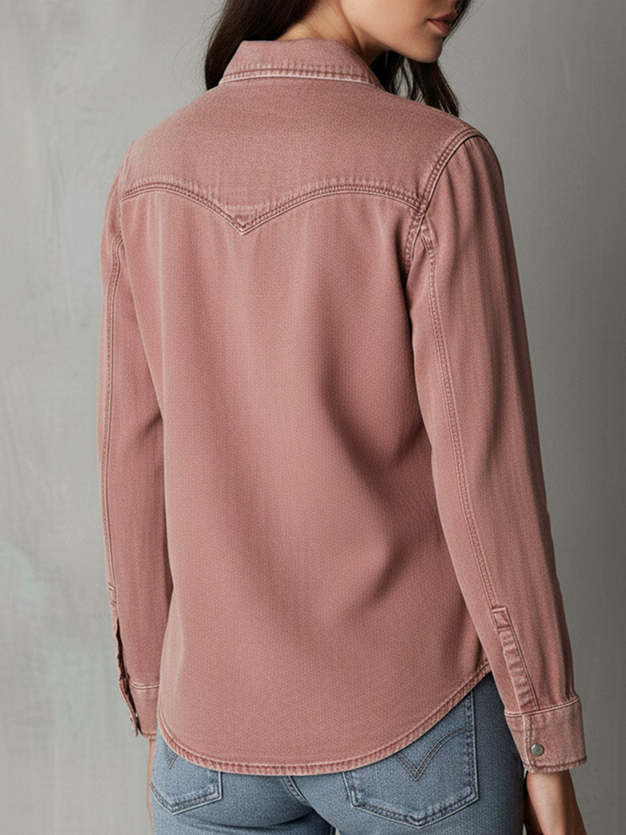 Camicia di jeans rosa antico – dettaglio 3