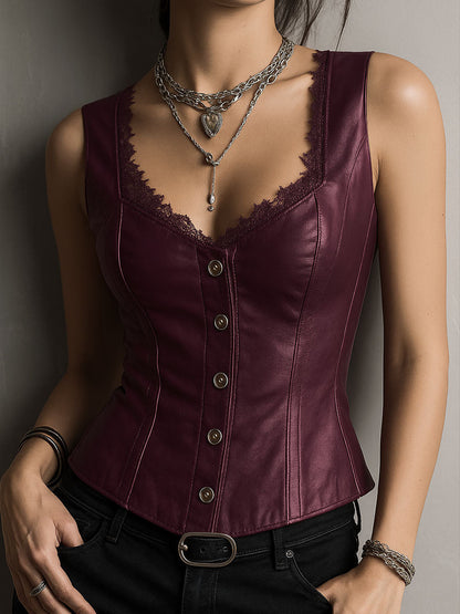 Gilet corsetto bordeaux – vista frontale