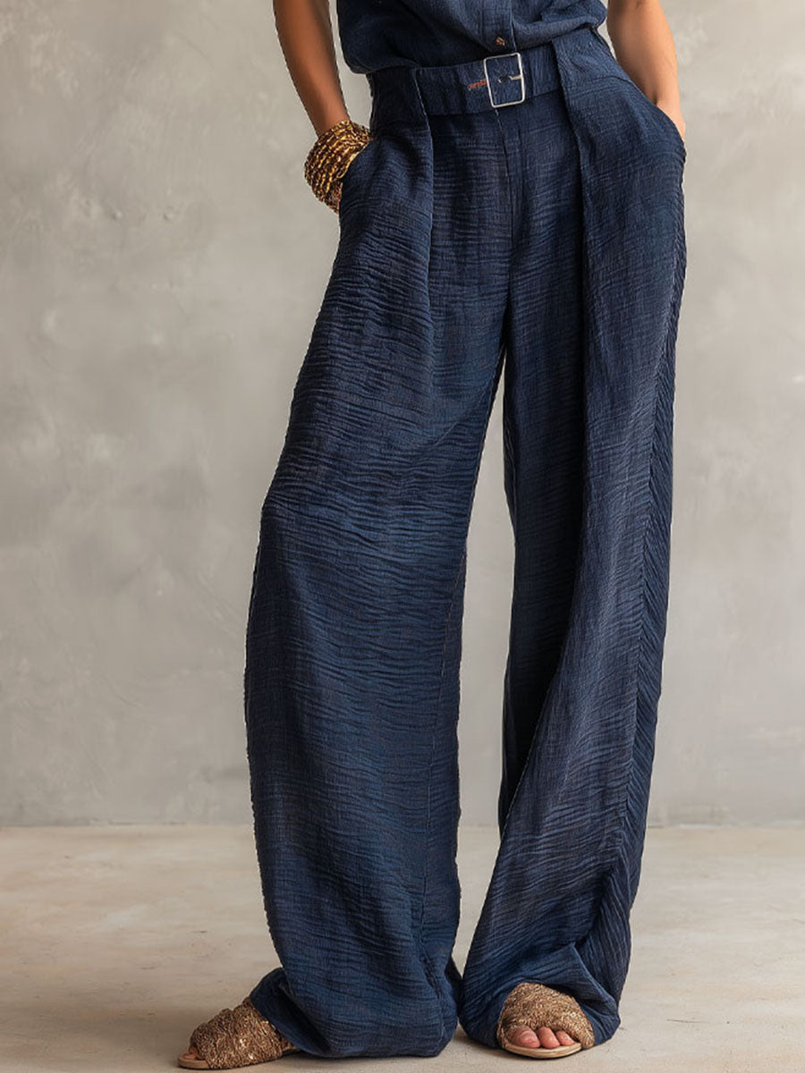 Tuta utility boho con cintura – dettaglio del tessuto