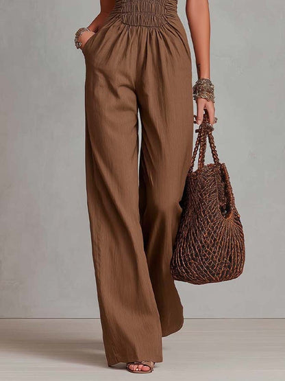 Tuta boho halter marrone caffè – look completo