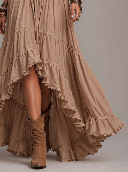 Vestito lungo boho kaki – vista d'insieme