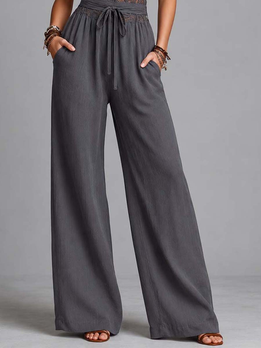 Tuta halter grigio antracite in pizzo – look completo