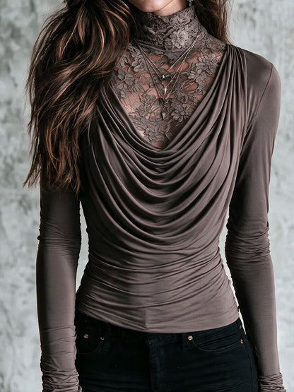 Top due in uno tortora – vista frontale