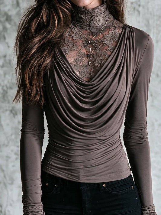 Top due in uno tortora – vista frontale