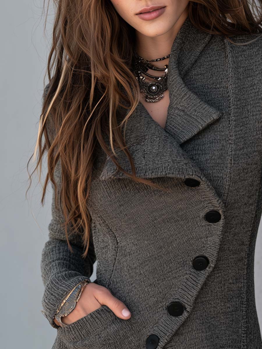 Cardigan asimmetrico in maglia – vista 6