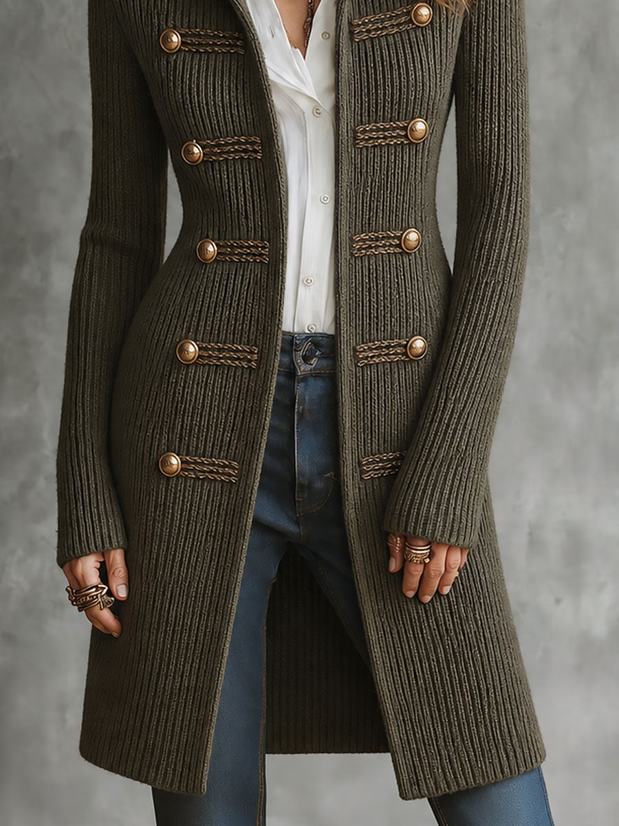 Cardigan lungo verde militare – vista 5