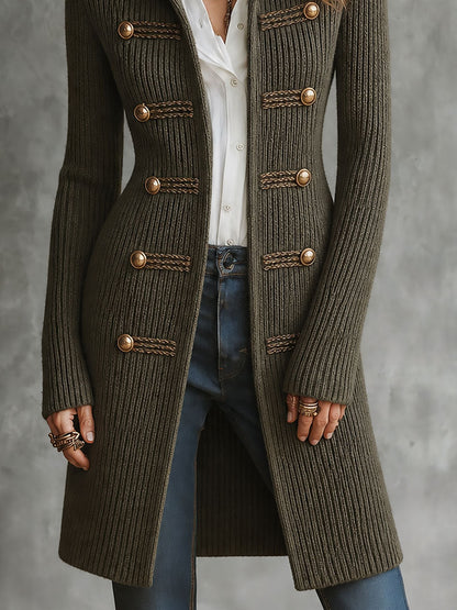 Cardigan lungo verde militare – vista 5