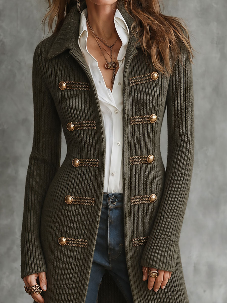 Cardigan lungo verde militare – vista 4