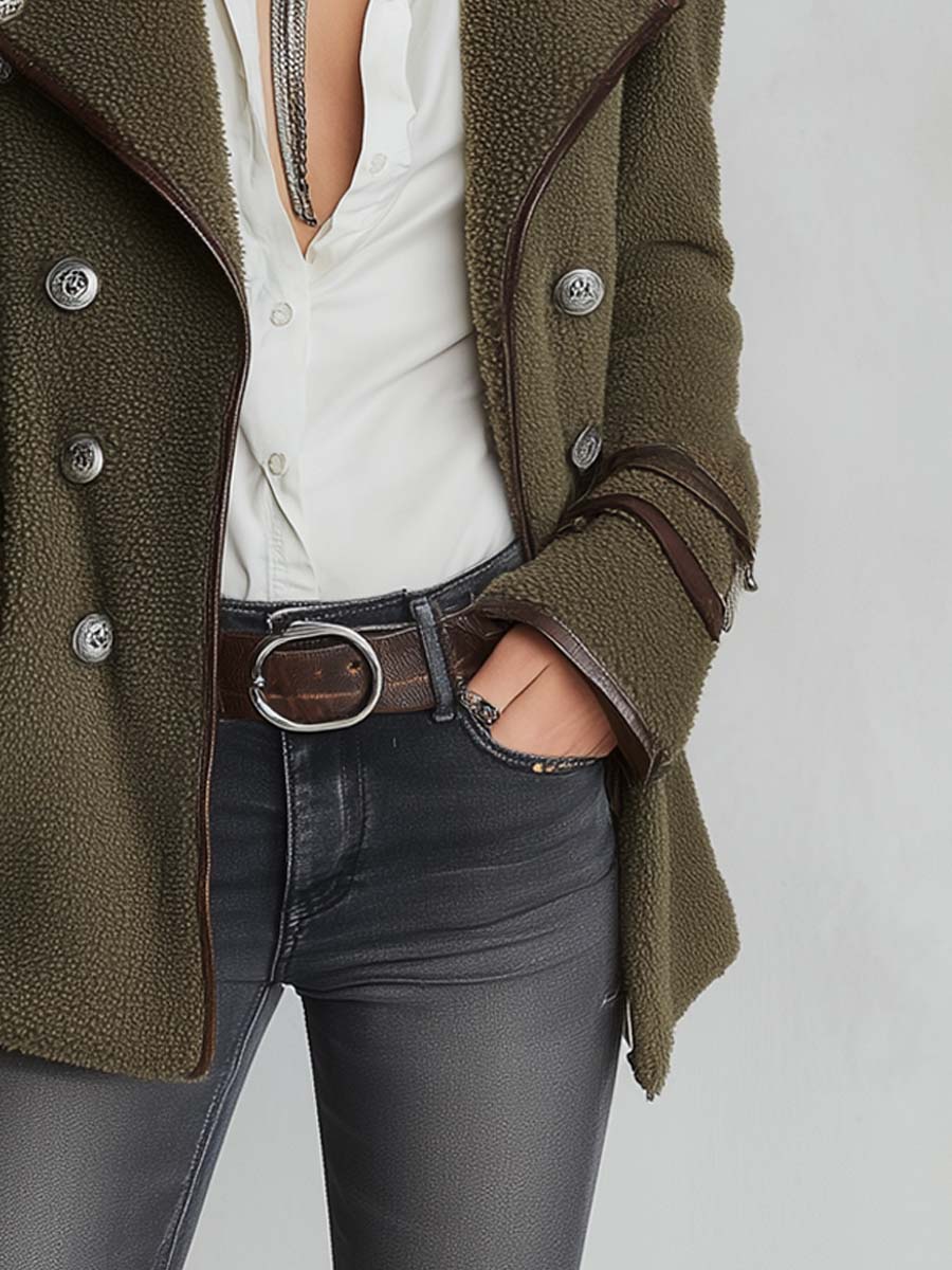 Cappotto vintage verde oliva – look completo