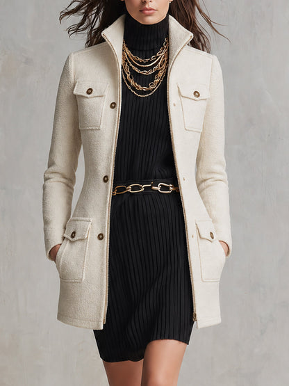Cappotto utility Nomad avorio – vista frontale