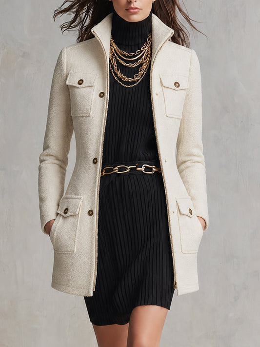 Cappotto utility Nomad avorio – vista frontale