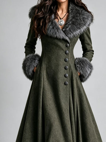 Cappotto lungo boho western verde oliva – look indossato