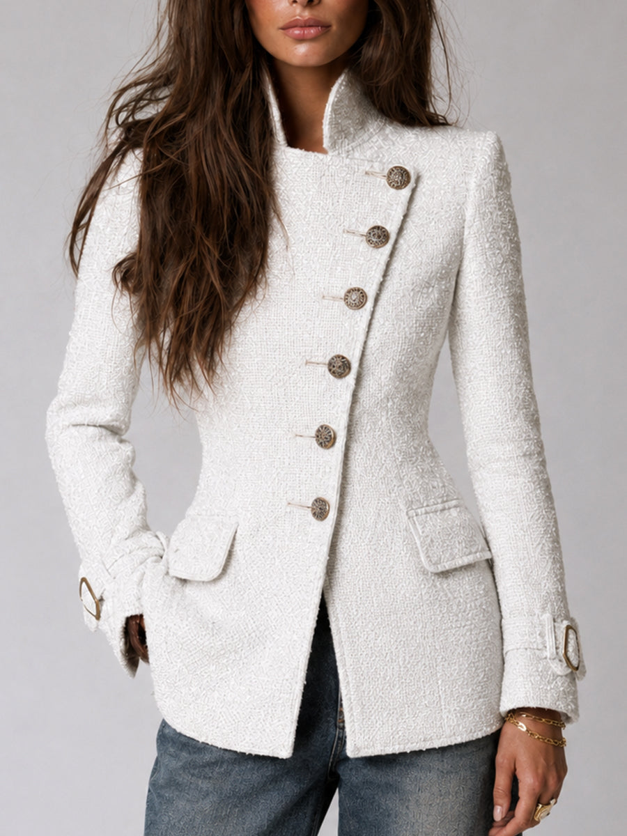 Blazer militare bianco avorio – vista frontale