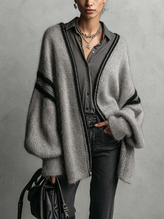 Cardigan grigio Arlène – vista frontale
