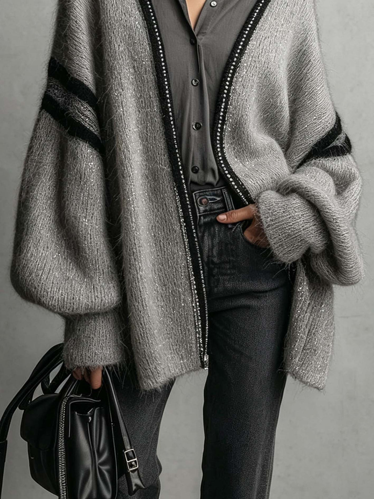 Cardigan grigio Arlène – vista 3